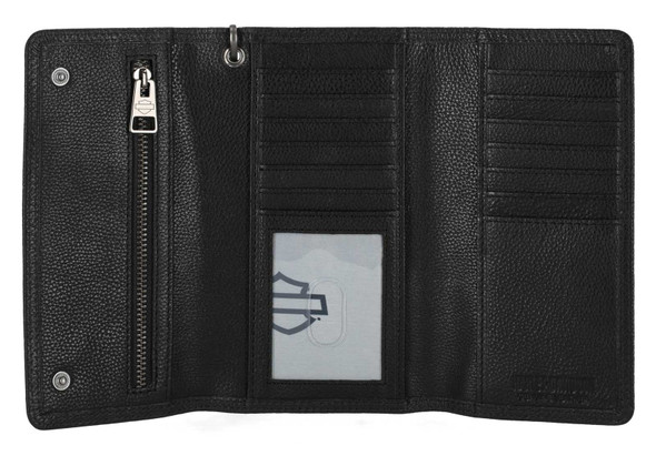 Harley-Davidson® Men's Skull Embossed Trucker Biker Chain Leather