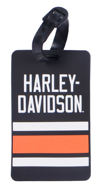 Harley-Davidson Set of 2 Luggage Tags, Sport Stripe H-D Script Logo - Black - Wisconsin Harley-Davidson
