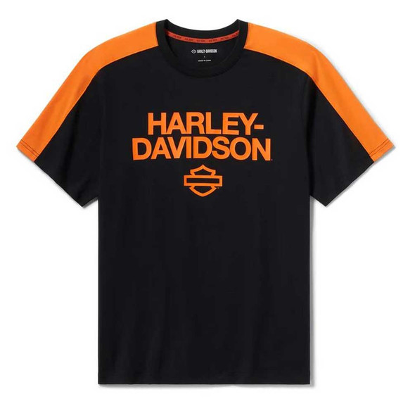 Harley-Davidson Men's H-D TECH Coolmax Colorblocked Tee - Black 96720-25VM - Wisconsin Harley-Davidson
