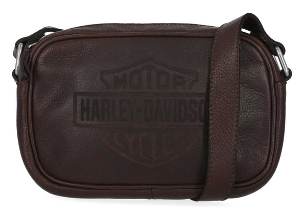 Harley-Davidson Women's Traditional B&S Logo Leather Crossbody Purse, Black - Wisconsin Harley-Davidson
