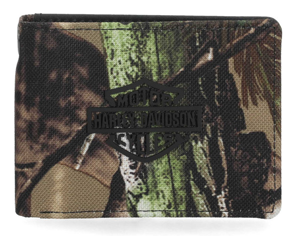 Harley-Davidson Men's Realtree® Camo Front Pocket Bi-Fold Wallet, Brown - Wisconsin Harley-Davidson