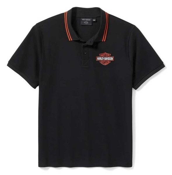 Harley-Davidson Men's Bar & Shield Short Sleeve Polo Shirt, Black 99252-25VM - Wisconsin Harley-Davidson