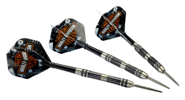 Harley-Davidson 3 Pack T-C 88 Steel Tip 25 gr. Darts, Black PVD Coating - Wisconsin Harley-Davidson