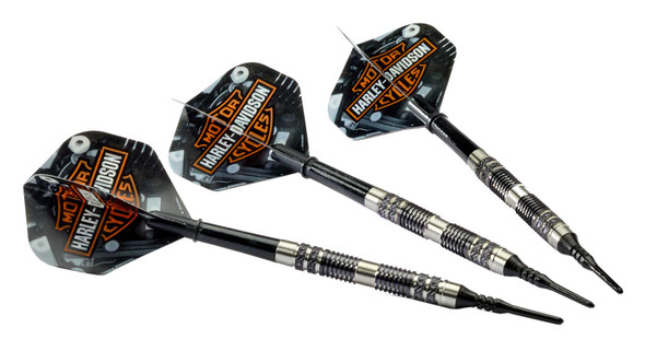 Harley-Davidson 3 Pack T-C 88 Soft Tip 18 gr. Darts, Black PVD Coating - Wisconsin Harley-Davidson