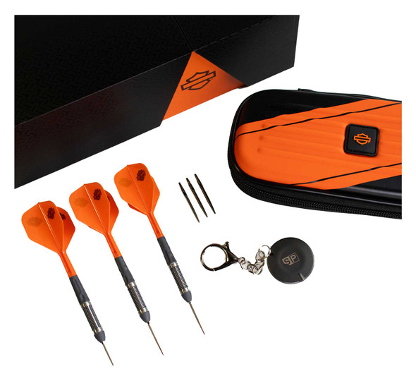 Harley-Davidson 3 Pack Bad Boy Steel Tip 24 gr. Darts, Black & Silver Titanium - Wisconsin Harley-Davidson