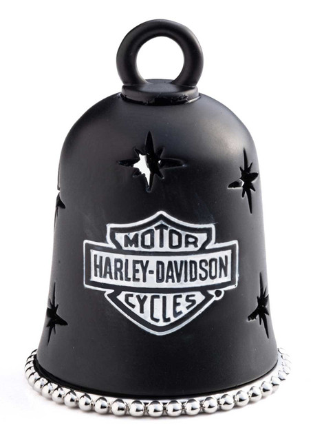 Harley-Davidson Bar & Shield Star Cut Out Metal Ride Bell, Black Finish - Wisconsin Harley-Davidson