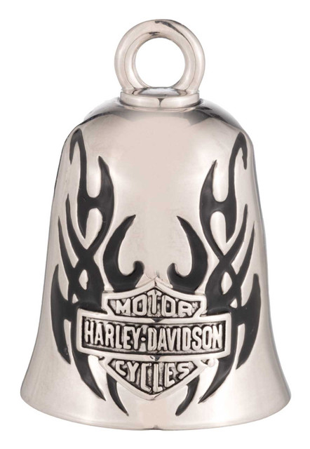Harley-Davidson Bar & Shield Logo Contrast Flames Ride Bell, Silver Finish - Wisconsin Harley-Davidson