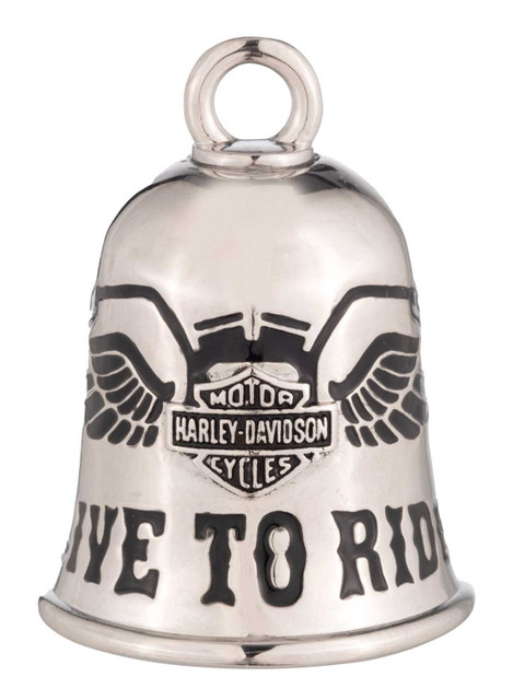 Harley-Davidson Live To Ride Winged Bar & Shield Ride Bell, Silver Finish - Wisconsin Harley-Davidson