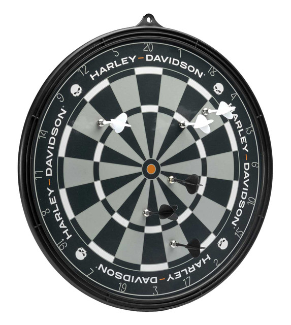 Harley-Davidson Willie G Skull Logo Double-Sided Magnetic Dartboard w/ Darts - Wisconsin Harley-Davidson