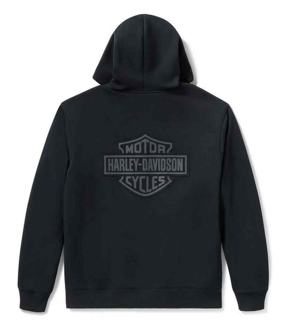 Harley-Davidson® Men's Plaid Lined Zip Front Hoodie, Black 96783