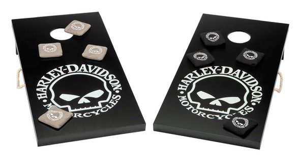 Harley-Davidson Willie G Skull Bean Bag Toss Yard Game w/ Bag - Black & White - Wisconsin Harley-Davidson