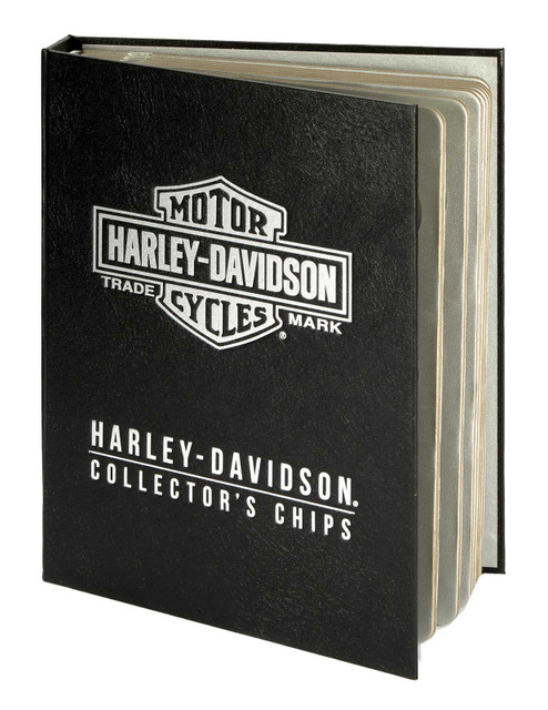 Harley-Davidson 72 Ct. Bar & Shield Logo Poker Chip Leather Grain Album - Black - Wisconsin Harley-Davidson