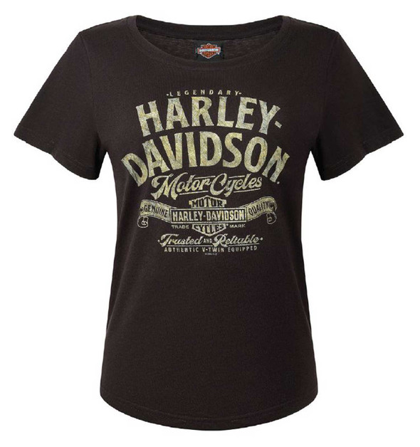 Harley-Davidson Women's Stronghold Short Sleeve Poly-Blend Tee, Black - Wisconsin Harley-Davidson