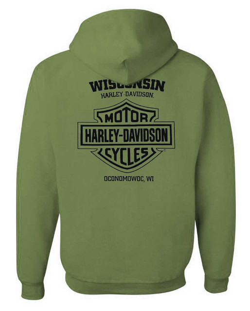 Harley-Davidson® Men's Risk Skull Pullover Fleece Hoodie, Military