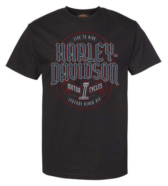 Harley-Davidson Men's Immortal Label Short Sleeve Cotton T-Shirt, Black - Wisconsin Harley-Davidson