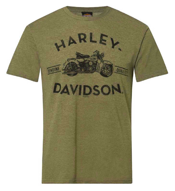 Harley-Davidson Men's Precisely Poly-Blend Short Sleeve T-Shirt, Military Green - Wisconsin Harley-Davidson