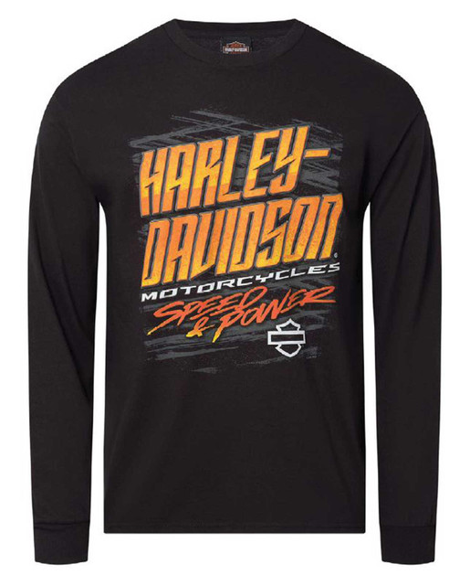 Harley-Davidson Men's Advance Long Sleeve Cotton Crew-Neck Shirt, Black - Wisconsin Harley-Davidson