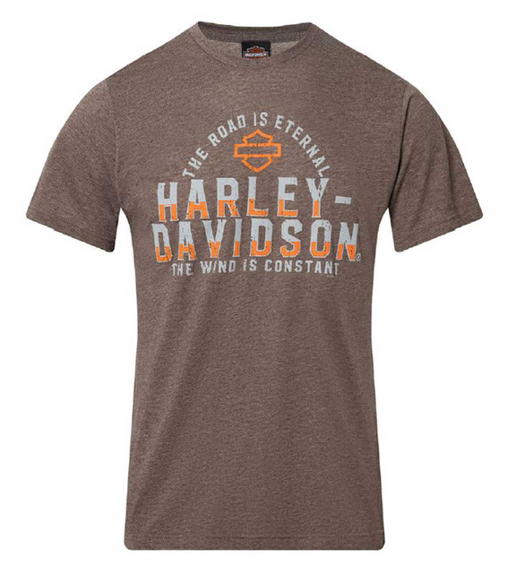 Harley-Davidson Men's Eternal Poly-Blend Short Sleeve T-Shirt, Heather Brown - Wisconsin Harley-Davidson