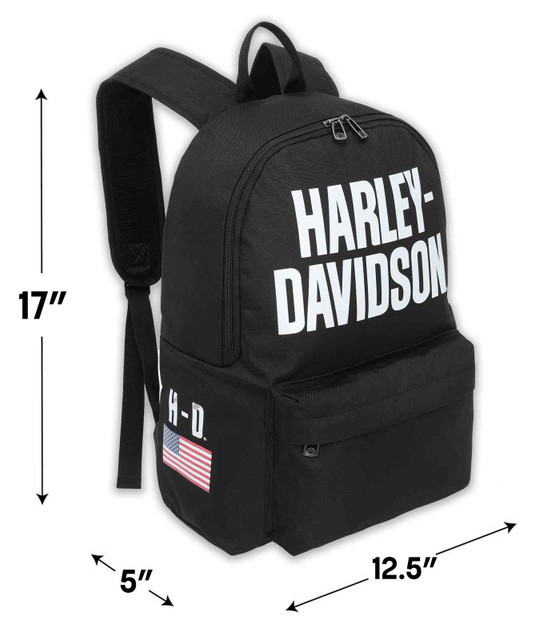 HARLEY-DAVIDSON ロゴプリント 不織布 リュック 3点セット Harley-Davidson® Rugged American Flag Graphic Durable Backpack