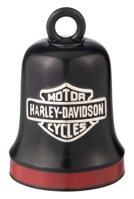 Harley-Davidson Bar & Shield Logo Red Stripe Metal Ride Bell, Black - Wisconsin Harley-Davidson
