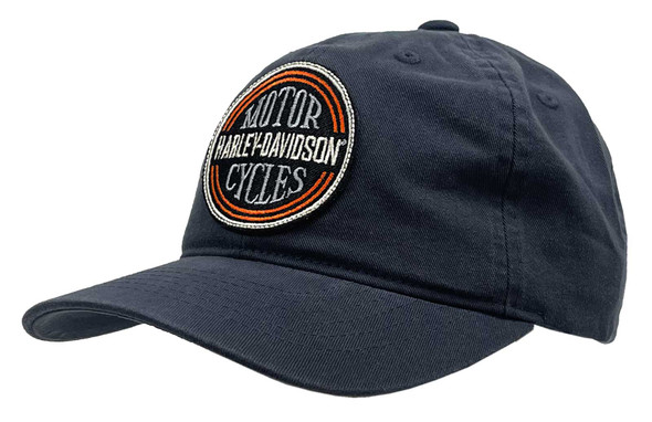 Harley-Davidson Men's Art Deco Adjustable Slide Baseball Hat, Navy Wash - Wisconsin Harley-Davidson