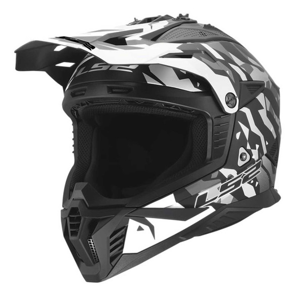 LS2 Helmets Gate II Electra Motocross Motorcycle Helmet, Matte Black/Gray - Wisconsin Harley-Davidson