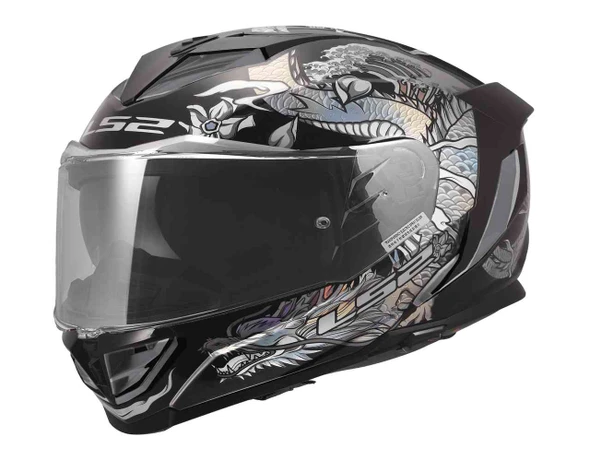 LS2 Helmets Assault III Warrior Full Face Motorcycle Helmet W/ SunShield Silver - Wisconsin Harley-Davidson