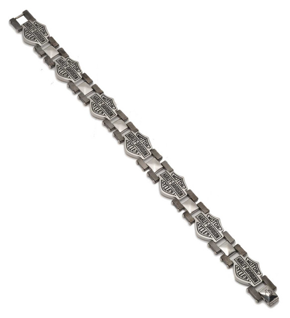 Harley-Davidson® Men's 9 inch Two-Tone Bar & Shield Logo Stainless