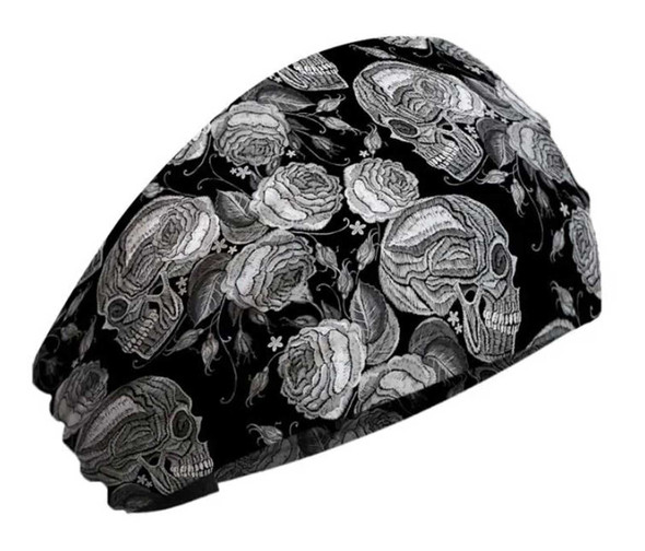 That's A Wrap Women's Skull Floral Garden Pattern Knotty Band Headwrap, Black - Wisconsin Harley-Davidson