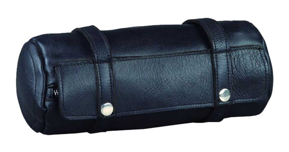 UNIK Premium 10 in. Cowhide Leather Motorcycle Cylinder Tool Bag, Black - Wisconsin Harley-Davidson