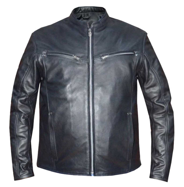 Derringer Men's Stealth Vented Premium Cowhide Leather Motorcycle Jacket, Black - Wisconsin Harley-Davidson