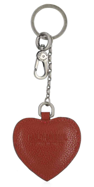 Harley-Davidson/キーフォブ(新品) Harley-Davidson® Open Bar & Shield Logo Heart Shaped Leather Key