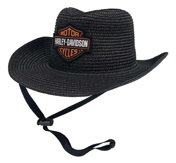 Harley-Davidson Boys' Bar & Shield Logo Faux Straw Cowboy Hat, Black - Wisconsin Harley-Davidson