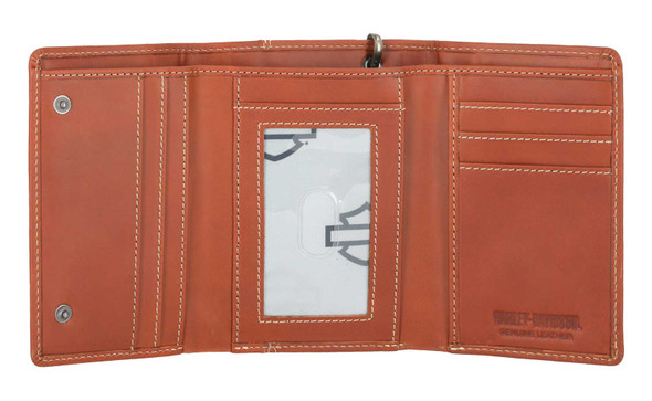 Harley-Davidson® Men's Traditional B&S Embossed Trifold Wallet w