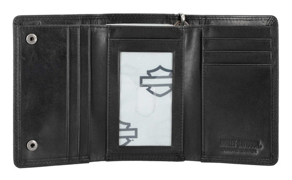 Harley-Davidson 3つ折り財布 Harley-Davidson® Men's Nail Head Open Bar & Shield Medium Trifold