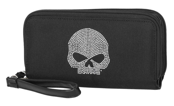 Harley-Davidson® Women's Bling Willie G Skull Zip Around Wristlet