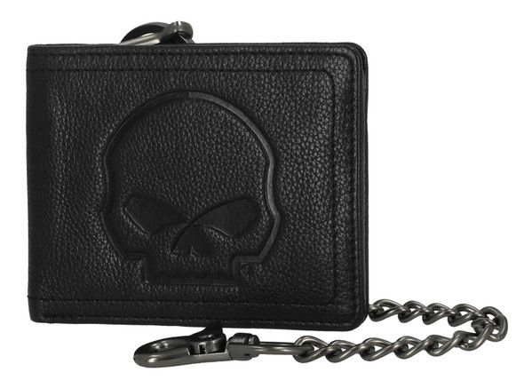 Harley-Davidson® Men's Willie G Skull Embossed Billfold Leather