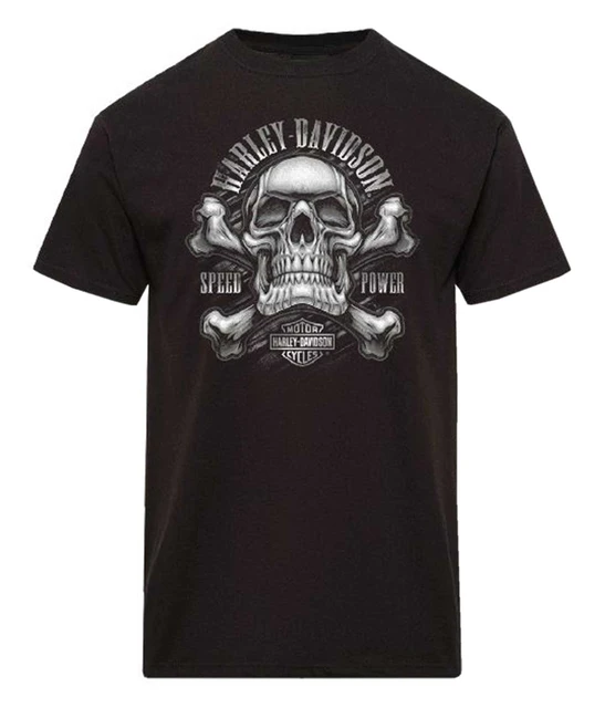 Harley-Davidson Men's Catalyst Skeleton Short Sleeve Crew-Neck T-Shirt, Black - Wisconsin Harley-Davidson