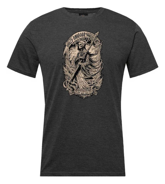 Harley-Davidson Men's Collector Short Sleeve Poly-Blend Tee, Heather Graphite - Wisconsin Harley-Davidson