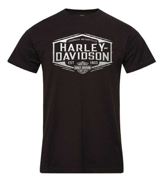 Harley-Davidson Men's Heavy Metal Short Sleeve Cotton Crew-Neck T-Shirt, Black - Wisconsin Harley-Davidson
