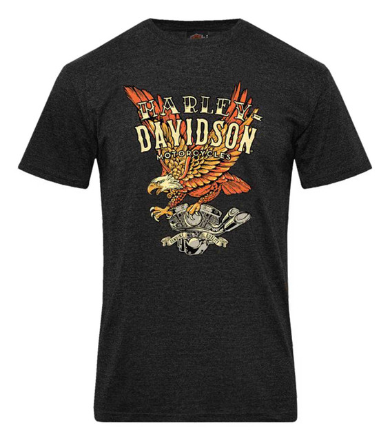 Harley-Davidson Mens Mayhem Short Sleeve Poly-Blend T-Shirt, Vintage Black - Wisconsin Harley-Davidson