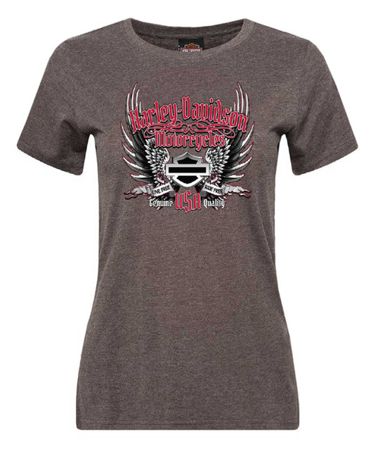 Harley-Davidson Women's Resistance Short Sleeve Crew-Neck Tee, Nine Iron Gray - Wisconsin Harley-Davidson