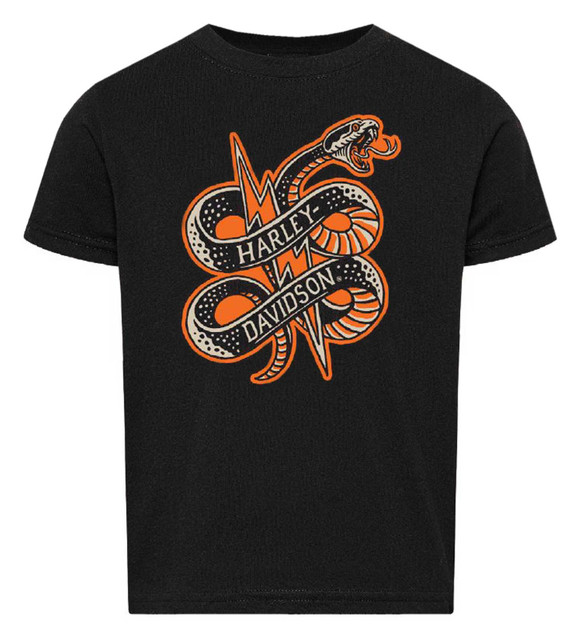 Harley-Davidson Boy's Fang Serpent Short Sleeve Crew-Neck Toddler Tee, Black - Wisconsin Harley-Davidson