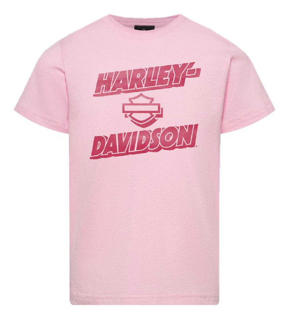 Harley-Davidson Girl's Blush H-D Toddler Crew-Neck Short Sleeve Tee, Pink - Wisconsin Harley-Davidson