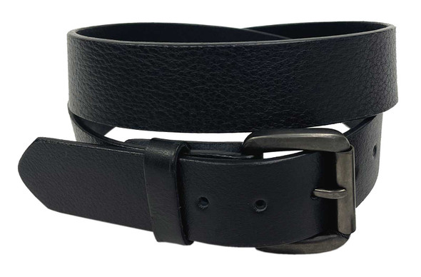 Derringer Men's Premium Full-Grain Smooth Leather Belt, Solid Black (34) - Wisconsin Harley-Davidson