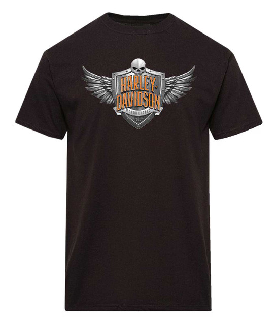 Harley-Davidson Men's Empire Winged Shield Short Sleeve Crew-Neck T-Shirt, Black - Wisconsin Harley-Davidson