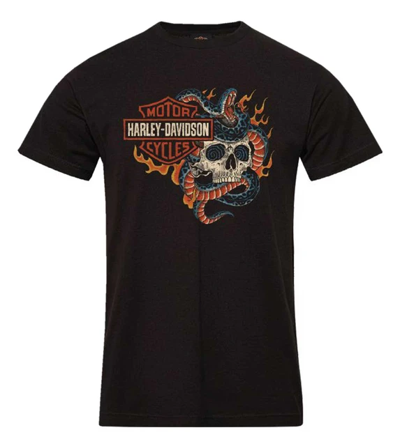 Harley-Davidson Men's Bound Skull & Snake Short Sleeve Cotton T-Shirt, Black - Wisconsin Harley-Davidson