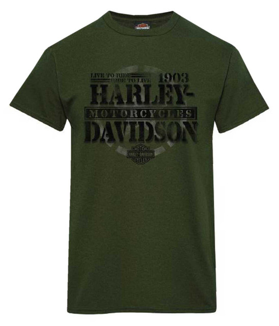 Harley-Davidson Men's Honor Short Sleeve Cotton Crew-Neck T-Shirt, Forest Green - Wisconsin Harley-Davidson