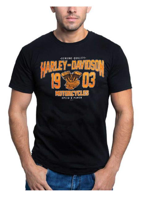 Harley-Davidson Men's Nowhere Short Sleeve Crew-Neck Cotton T-Shirt, Black - Wisconsin Harley-Davidson