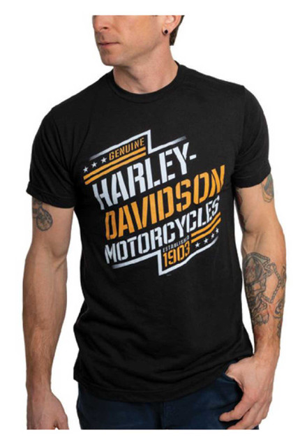Harley-Davidson Men's Contend Short Sleeve Poly-Blend Crew-Neck T-Shirt, Black - Wisconsin Harley-Davidson